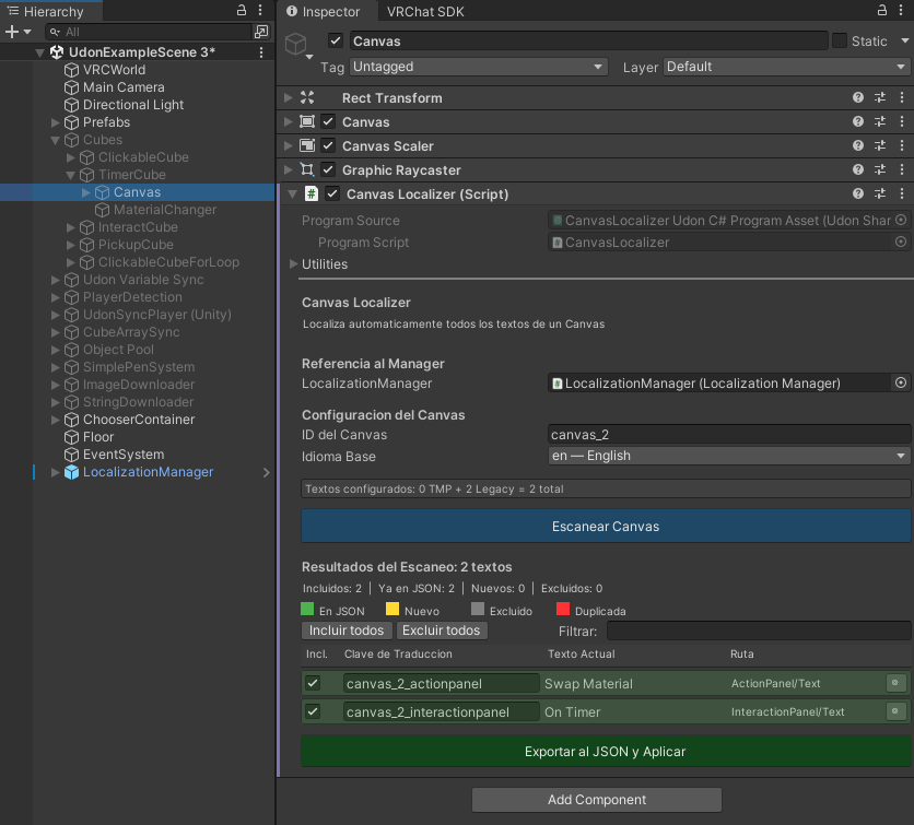 Configuracion del Dropdown