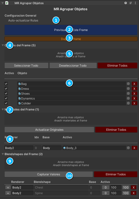 Inspector MRAgruparObjetos