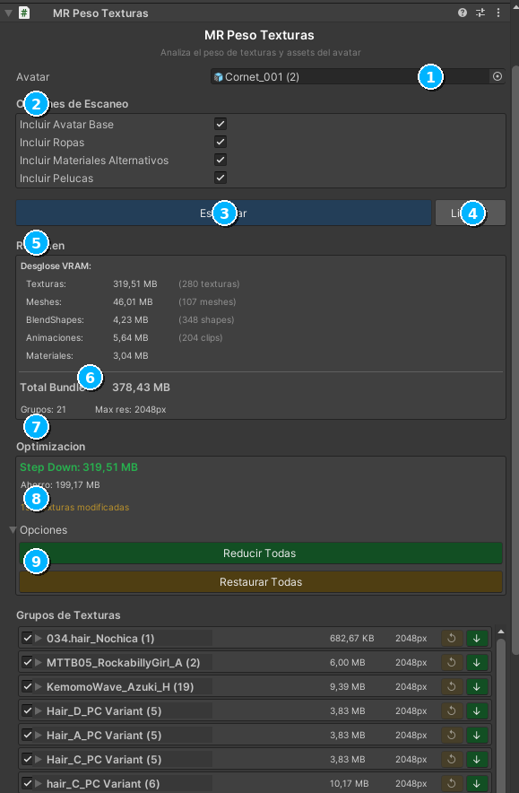 Inspector MRPesoTexturas