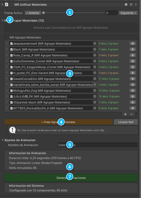 Inspector MRUnificarMateriales